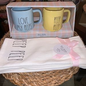 Rae Dunn Easter Mugs and Towels - NWT